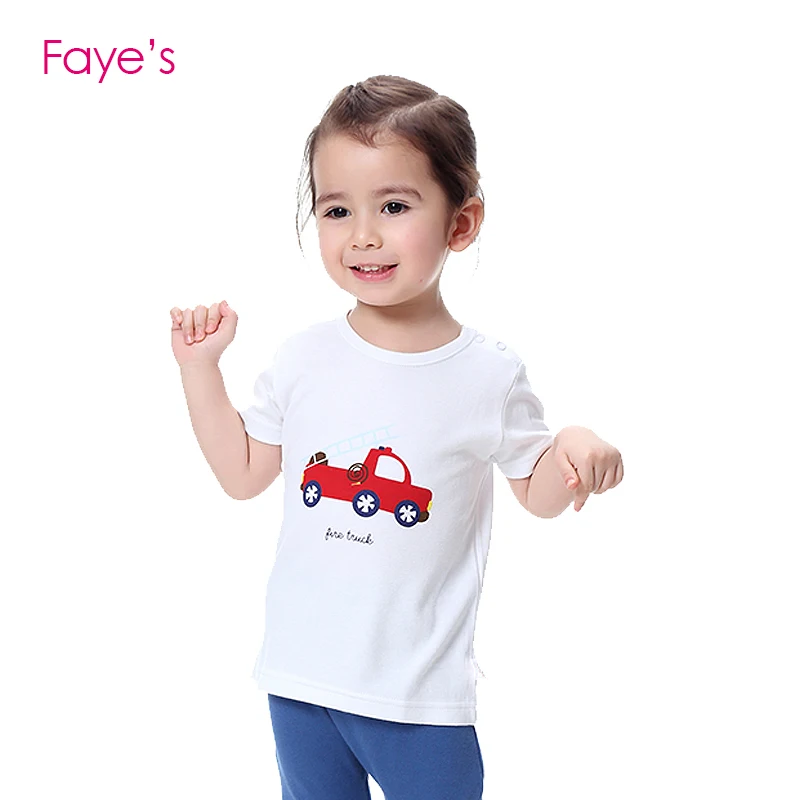 Детские хлопковые футболки с коротким рукавом 3M-18M принтом топы одежда для