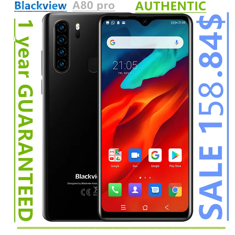Blackview A80 Pro смартфон с четырёхъядерным процессором ОЗУ 4 Гб ПЗУ 64 ГБ 6 49 мАч - купить
