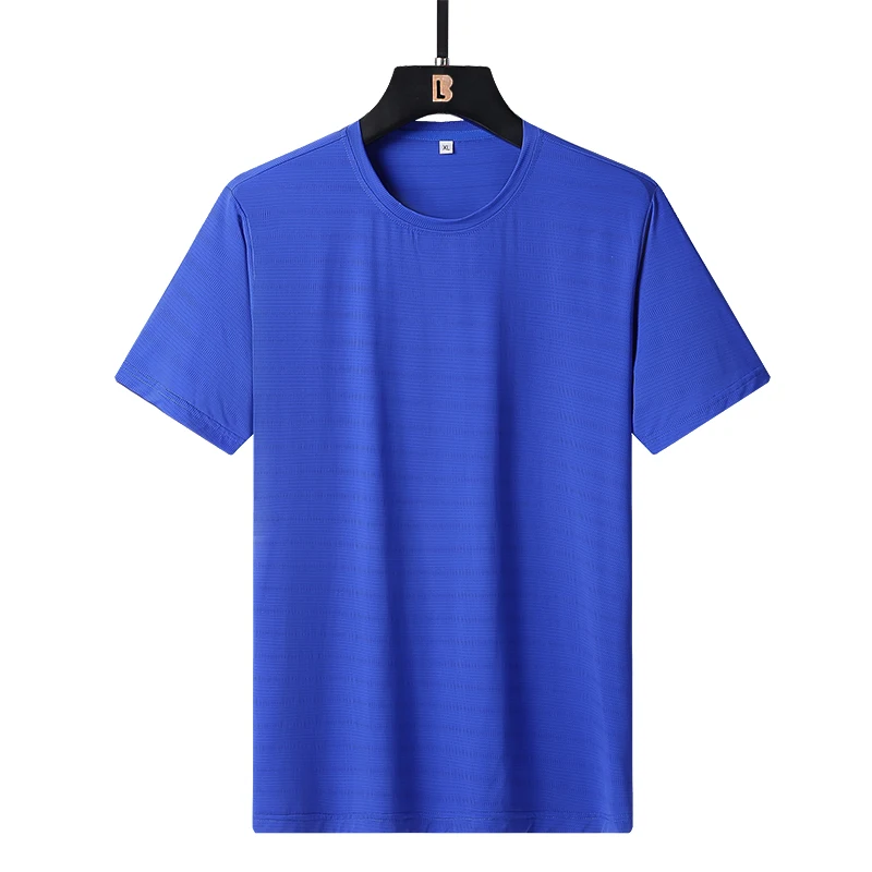 

Pure Color 150KG Large Size T-Shirt Men's Summer Loose Light Color Ice Silk Ice Feeling Top Breathable Student Boys Short Sleeve