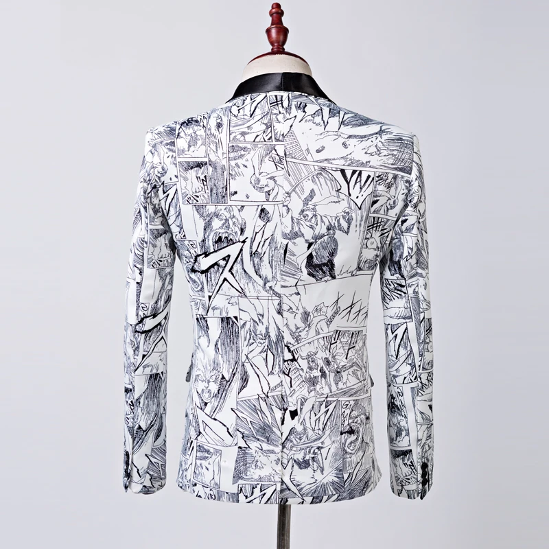 Новый мужской красочный костюм с принтом для студийной хозяйки шалевым