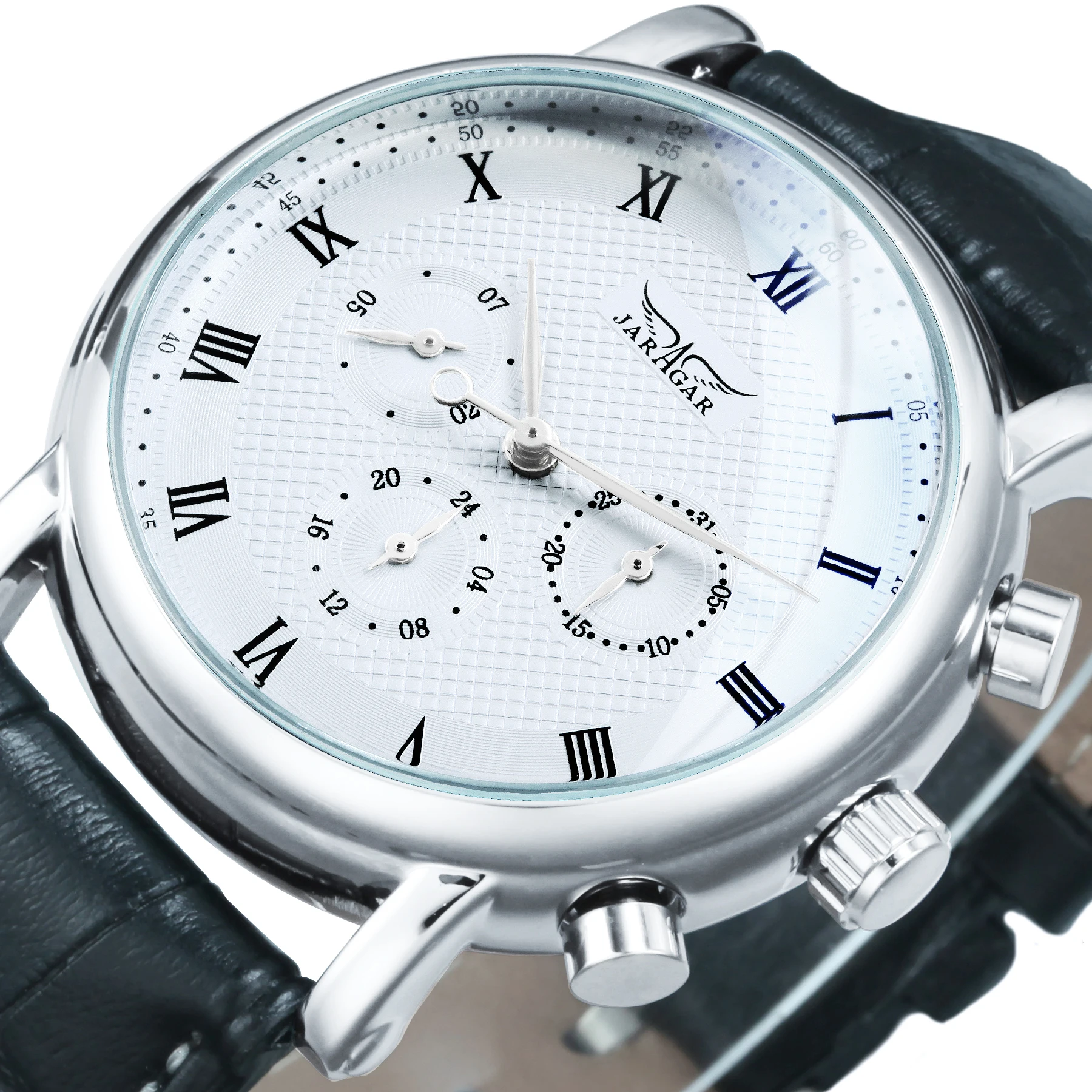 Автоматические Мужские часы JARAGAR 2020 механические наручные для мужчин деловые с 6