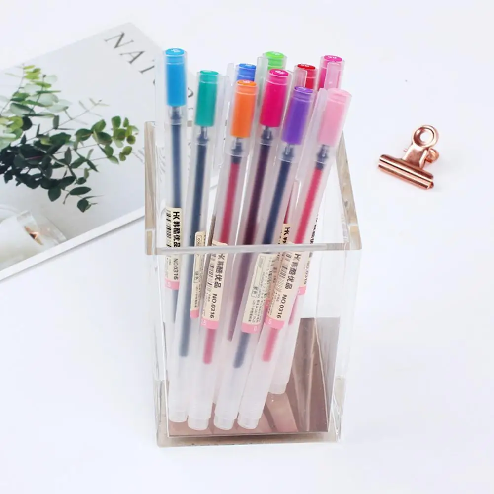 

VIVIDCRAFT 12 Pcs/lot Gel Pen 0.5mm Colour Ink Pen Office School Style Supply 12 Pen Colours Maker