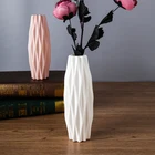 Модная Современная Скандинавская пластиковая ваза для цветов, белая керамическая Свадебная имитация фарфора, настольный цветочный горшок для украшения дома