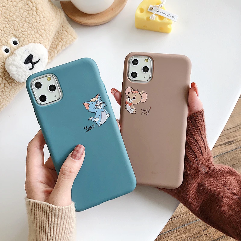 Милый чехол для телефона с кошкой и мышкой для iPhone 11Pro X XS Max XR 6 6S 7 8 Plus Милый Мягкий ТПУ силиконовый защитный чехол