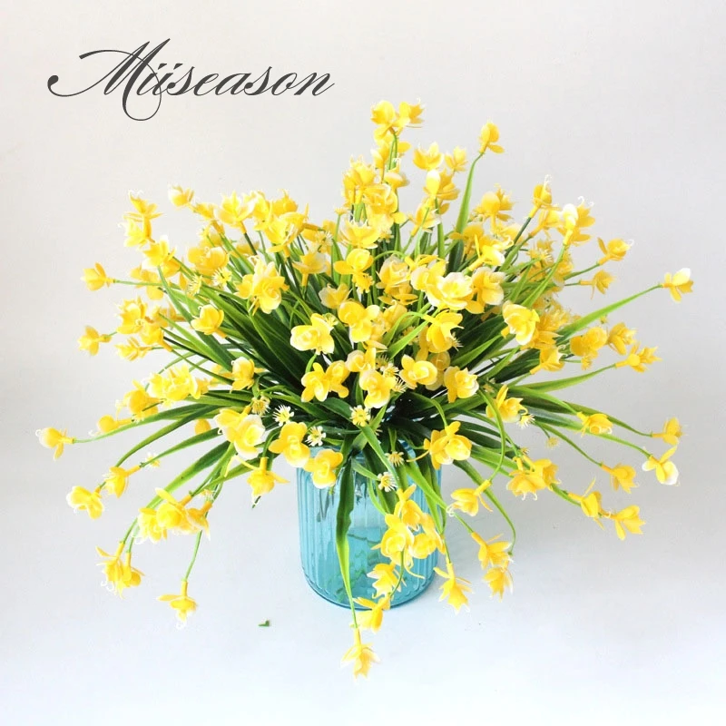 1 букет 21 голова Искусственные цветы с листом свадебное украшение имитация