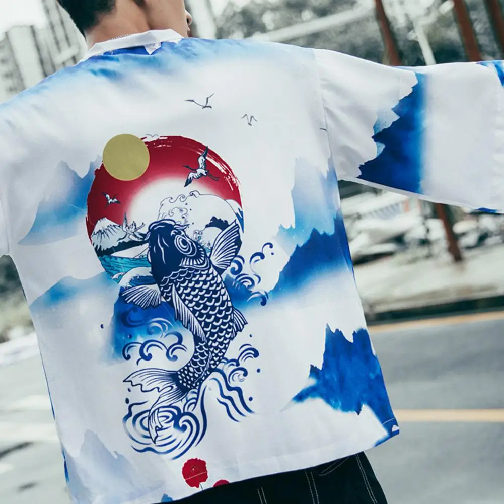 

MISSKY 2020 New Spring Summer Shirt For Men Women Lovers Han Chinese Clothing Shirt Robes Medium Length Loose Shirt Male Blouse