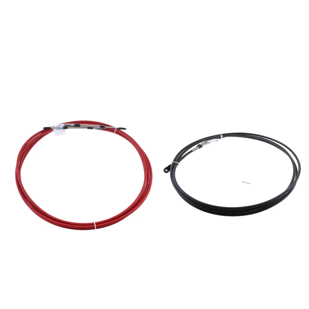 

Universal Throttle Cable For Marine Boats Yacht Control Lever 11FT Black+Red