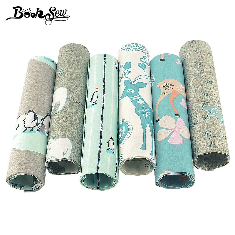 Booksew 100% хлопок саржевая ткань 6 шт./партия 40x50 см лоскутный материал для шитья
