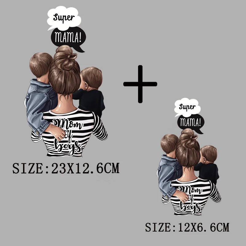 

Prajna Mom Girls Patches For Clothing Thermal Stickers On Clothes DIY Heat Transfer Women Kids Baby Patches Iron On Transfer DIY