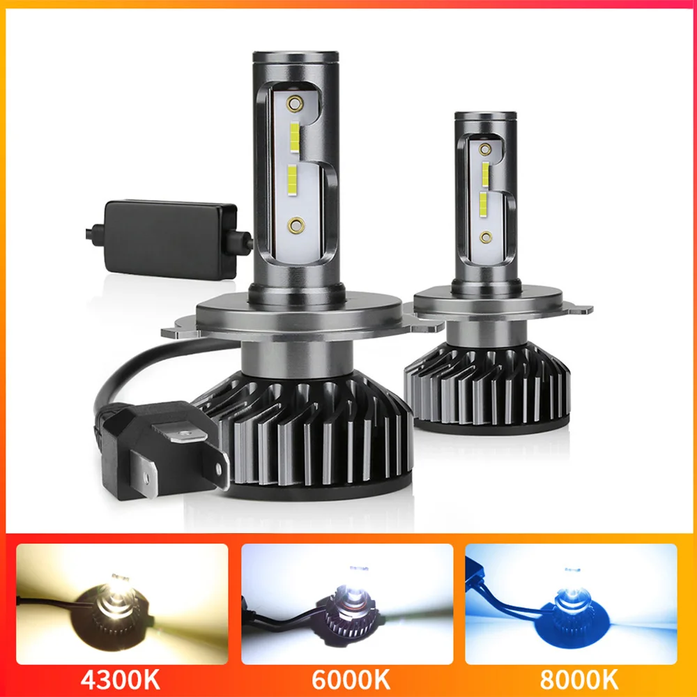 Zdatt 2 шт. H11 H1 H7 Led Canbus HB3 HB4 H4 светодиодные фары автомобиля лампы 6000 К 80 Вт Turbo 12V 16000LM