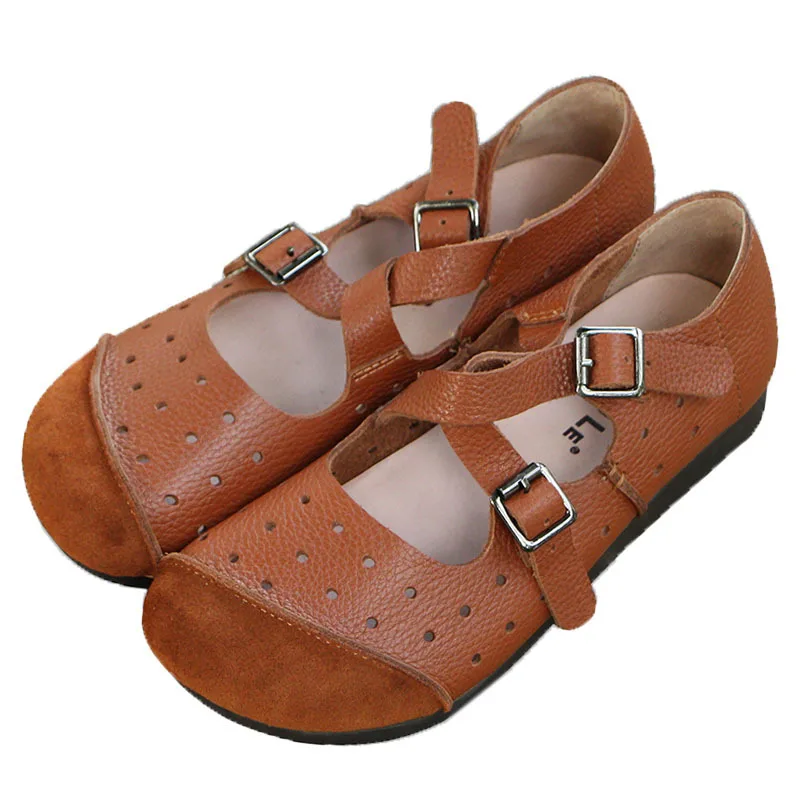 

New Shallow Mouth Hollow Leather Women's Shoes