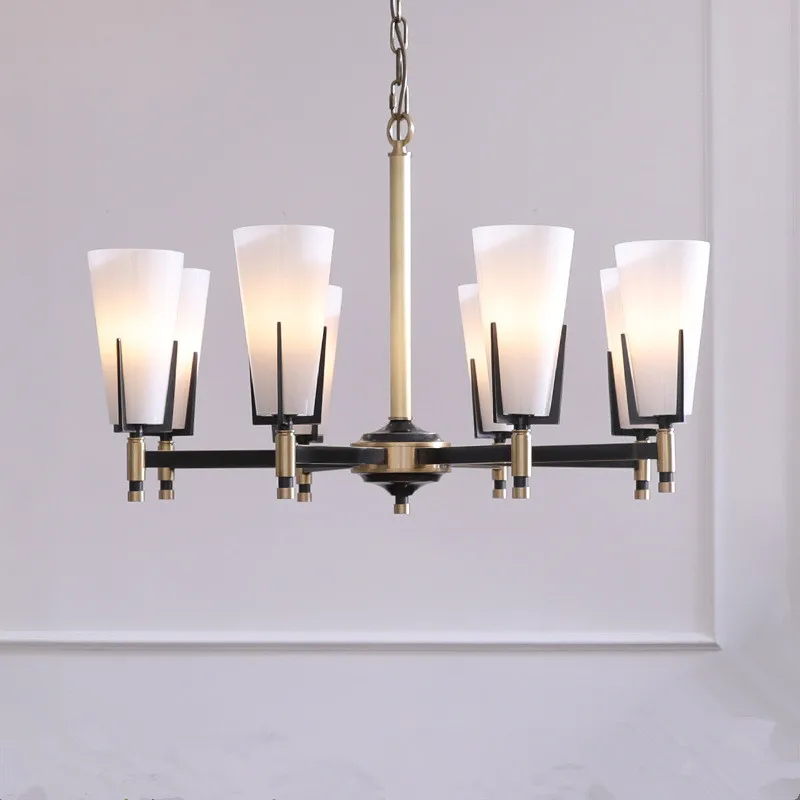 Роскошная медная светодиодная Люстра для гостиной E14 американская матовая