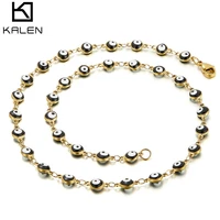 kalen turkish evil eyes multilayer necklaces for women bohemian vintage devil pendant necklaces choker beads party jewelry new