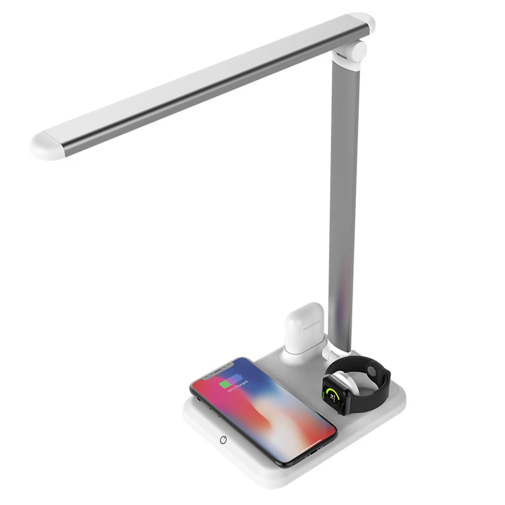 Sanyi LED Qi Беспроводное зарядное устройство стол для чтения 4 в 1 настольная лампа с