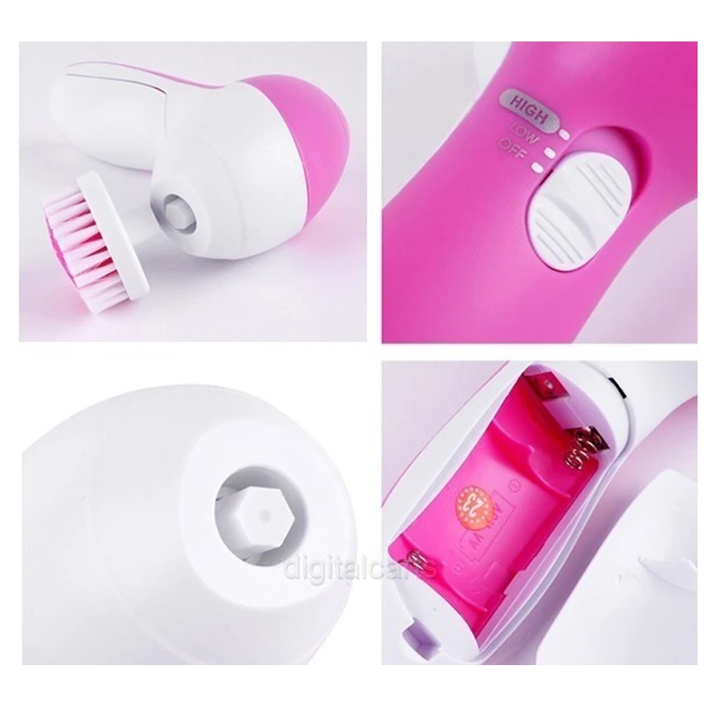 5 в 1 электрическая щетка для чистки лица массаж тела Мини поры кожи очиститель