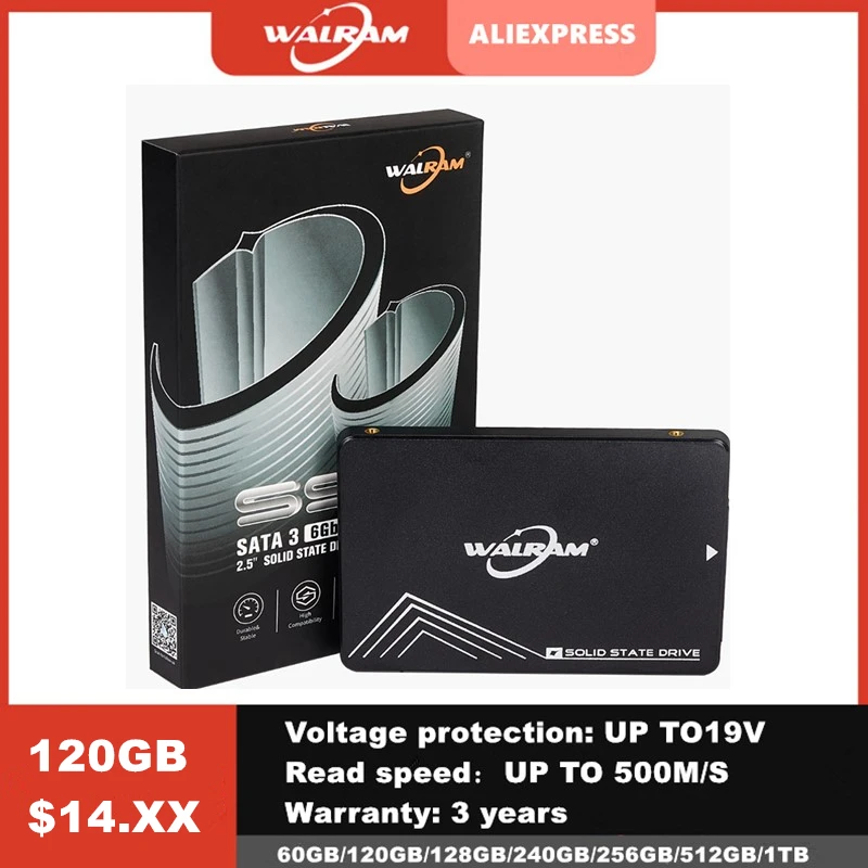 Внутренний твердотельный накопитель WALRAM Sata3 ssd 120 ГБ 128 240 60 Гб 256 480 ТБ Hdd 512 Жесткий