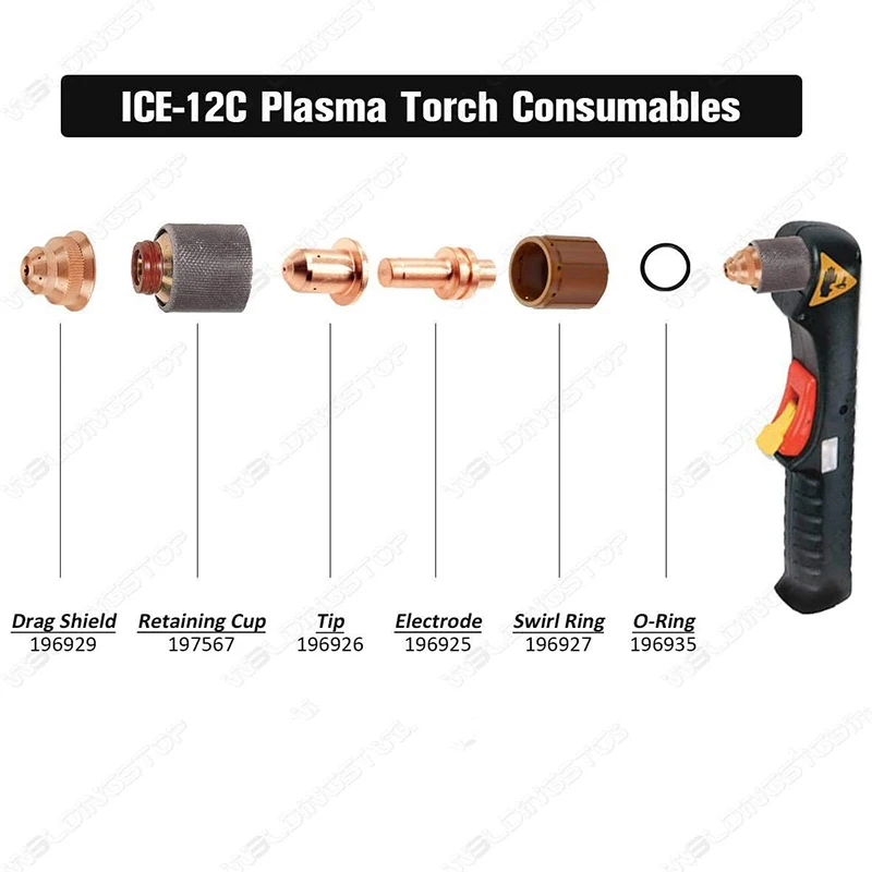 196926 наконечник 12Amp для плазменной резки резак сопло Миллер спектр 125C ICE 12C фонарь