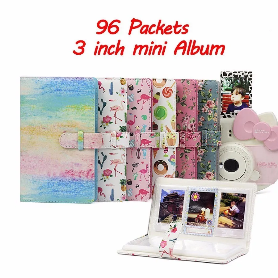 CAIUL Fujifilm Instax Mini 8 9 из искусственной кожи Камера защитный чехол с 96 карманы 3 дюймов мгновенное фото альбом