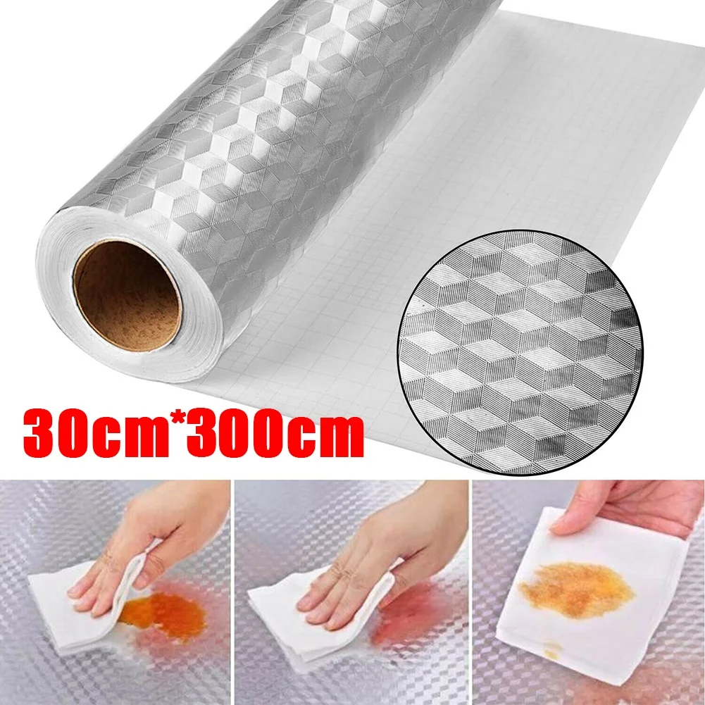 Waterproof Oil-Proof Aluminum Foil Wall Sticker Home Kitchen Decor Self Adhesive Papers Stove Accessories | Дом и сад