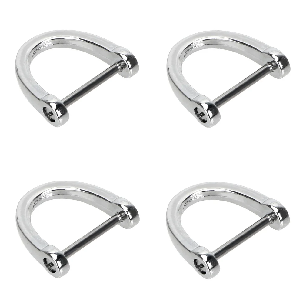 4pc Silver YOSOLO металлический брелок для ключей с толстым стержнем, аксессуары для интерьера, классическое кольцо для ключей в форме D подковы, держатель для ключей - Название цвета: 4pc Silver