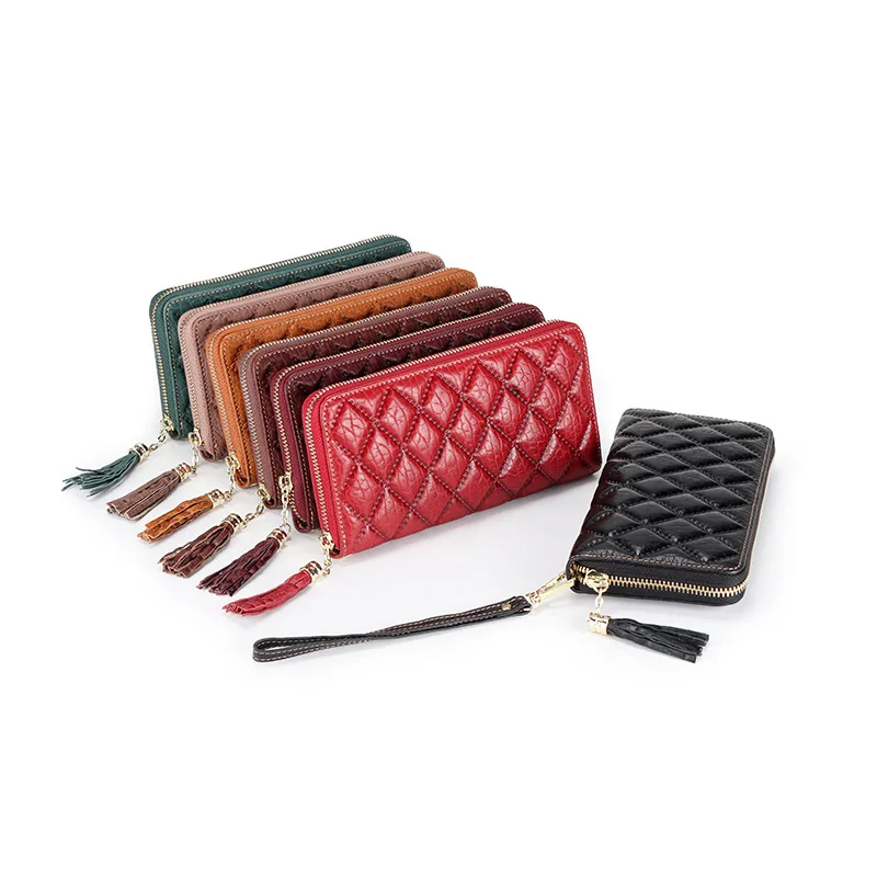 

Woman Long Wallet Genuine Leather Purse Female Clutches Money Wallets Handbag Handy Passport Walet For Cell Phone Card Holder