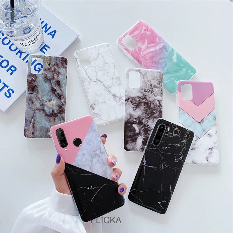 Роскошный Мраморный чехол для телефона Huawei P30 Lite hauwei P 30 Pro новая Мягкая