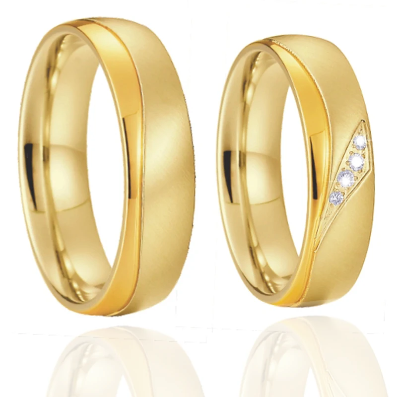 

Marriage Wedding Rings Set for Couples 1 Pair 18k Gold Plated Love Alliance Promise Proposal Anniversary Ring Male Female