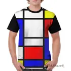 Одинаковая одежда для семьи, Мужская футболка Mondrian, женская футболка с принтом, детские топы с коротким рукавом, футболка