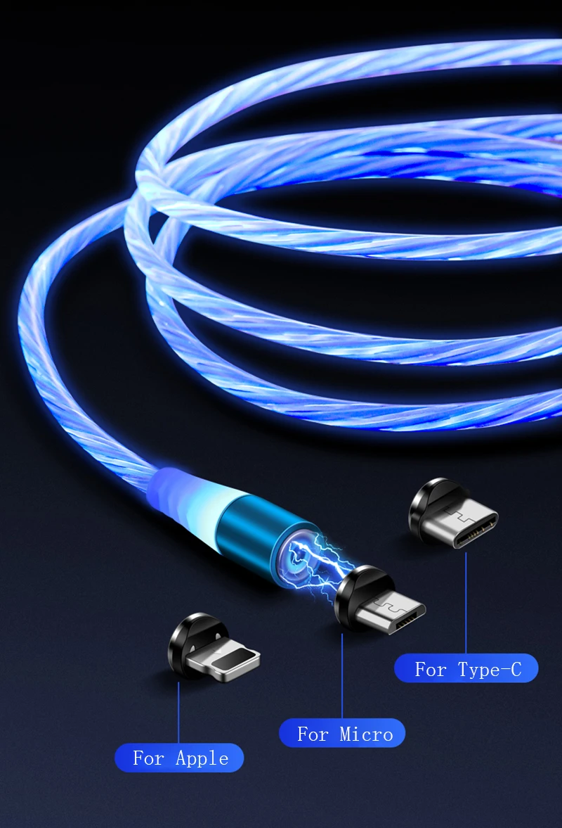 Высококачественный Магнитный кабель Micro usb type C для iPhone Lighting Cable 1 м провод для быстрого заряда type-C Магнитный зарядный кабель для телефона
