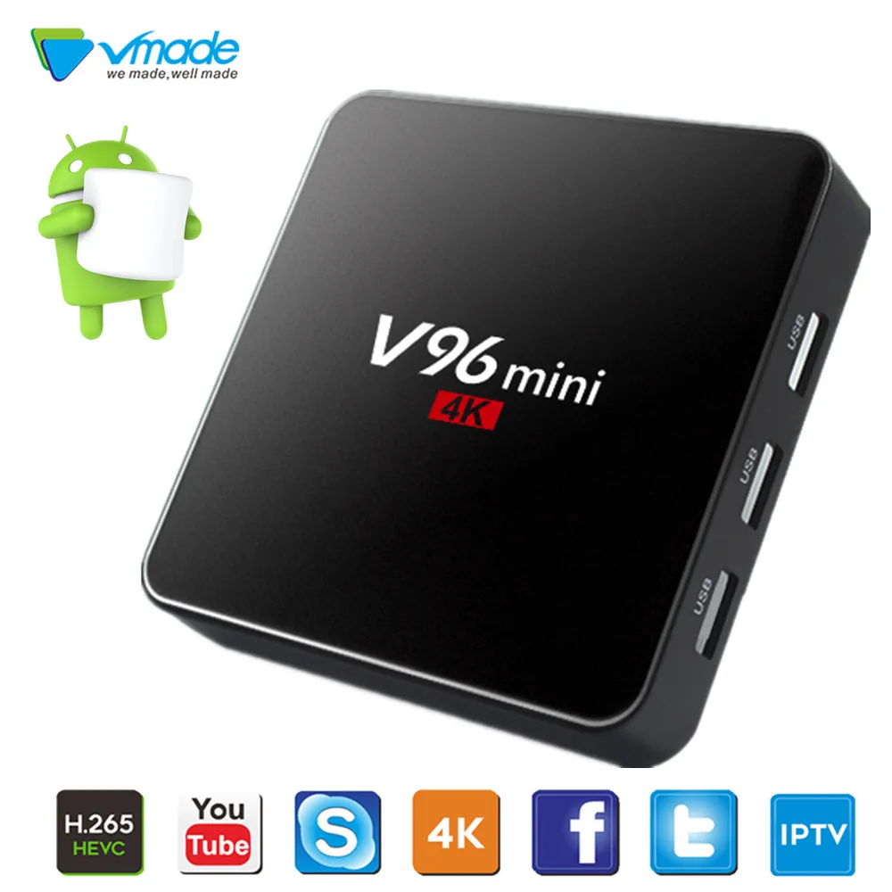 Vmade Горячая V96S мини Smart tv Box Android 7,1 2 ГБ+ 16 Гб Поддержка Full HD 4K H.265 youtube Google Play IP tv смарт-ТВ приставки