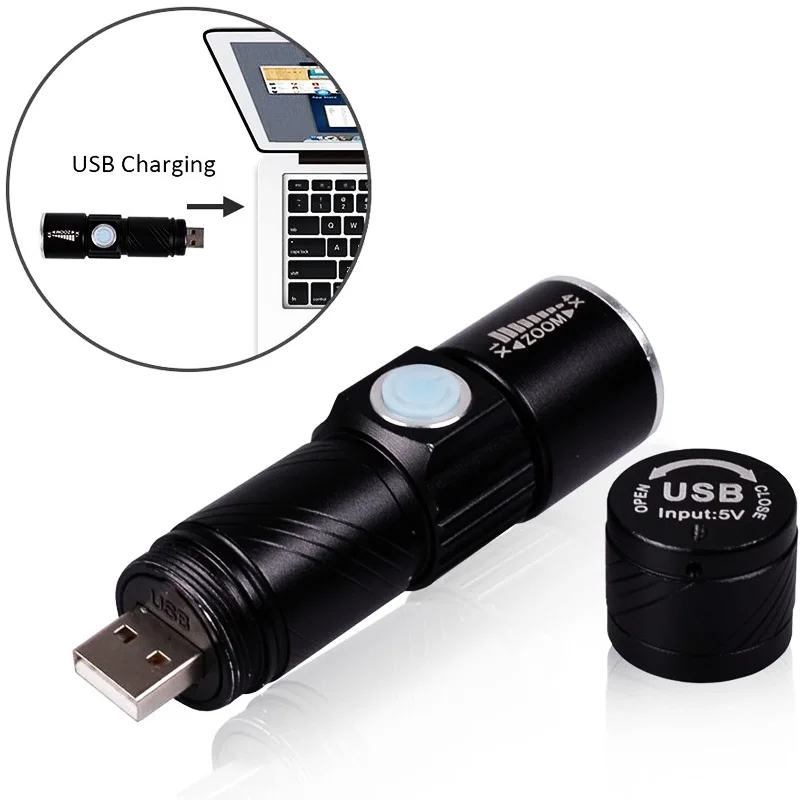 USB Q5 светодиодный светильник фонарь перезаряжаемый встроенный аккумулятор тактический мини 4 режима зум водонепроницаемый светильник s светильник фонарь