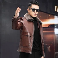 high end mens fur coats 2021 winter 100 genuine goatskin leather jackets male warm mink fur liner jacket abrigo hombre gmm469