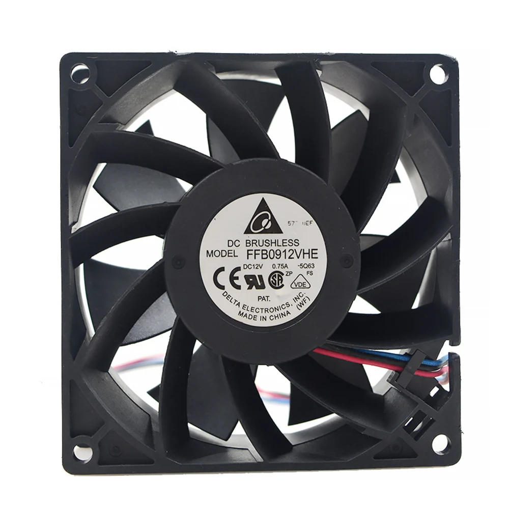 Для Delta FFB0912VHE 9 см 9038 дюйма 90x90x38 мм постоянный ток 12 в 0 75 А большой стандарт воздуха