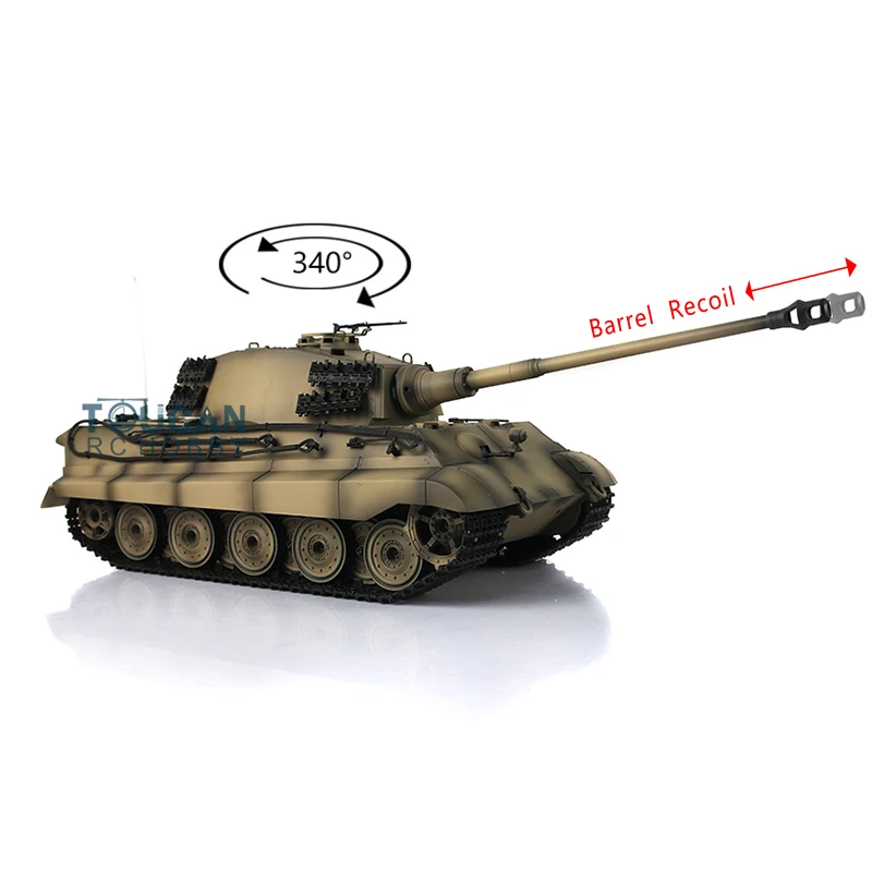 

Children Gifts 2.4G HENG LONG 1/16 7.0 Plastic German King Tiger Barrel Recoil RTR RC Tank 3888A TH17560-SMT4