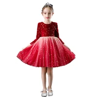 childrens boys festival costumes girls dresses boys and girls cute clothes cotton fashion star sequins princess party dress red