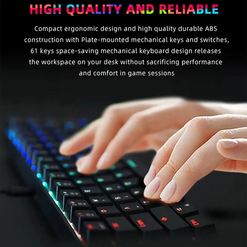 Механическая игровая клавиатура MOTOSPEED CK61 RGB с голубыми переключателями