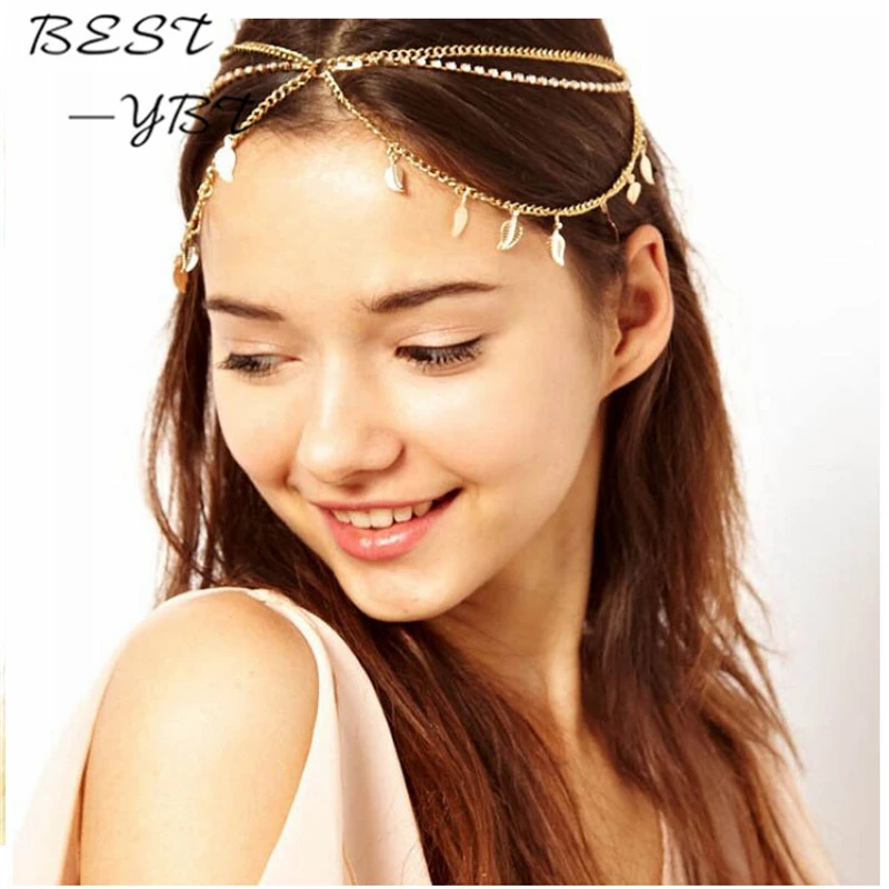 Ободок для волос в виде листьев и чашек|headwear women|crystal headbandhair acessories |