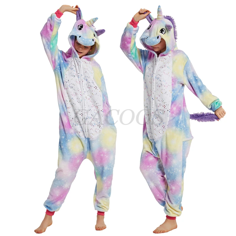 Детские пижамы с пандой комбинезоны Одежда для сна единорогом Комбинезоны