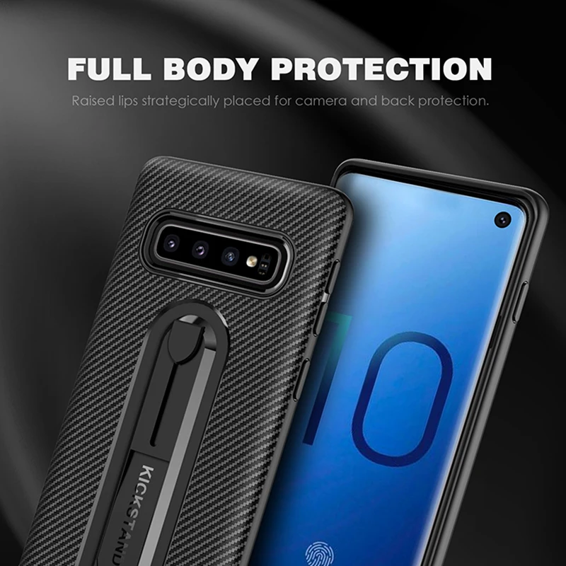 Alxun для samsung Galaxy S10 Plus чехол из углеродного волокна Невидимый кронштейн S8 S9 Lite Note8