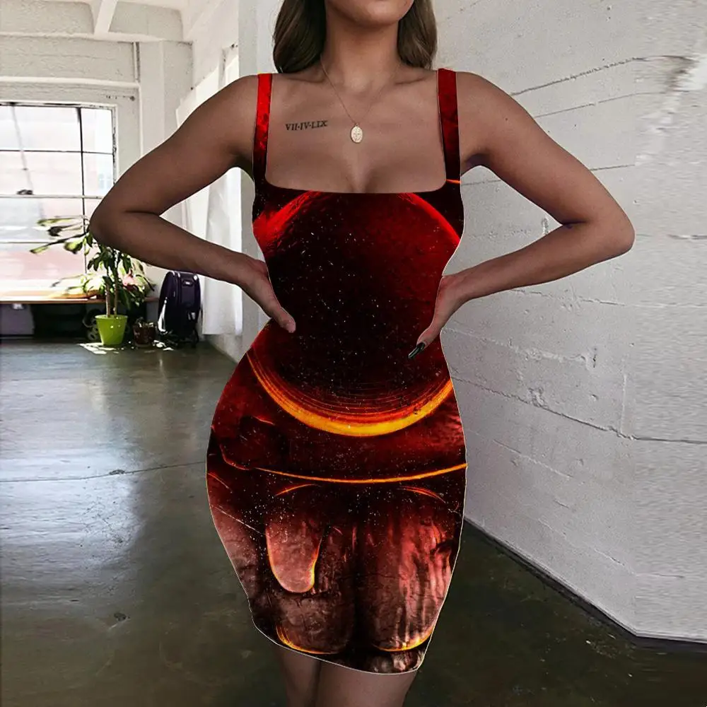 

Giyu Brand Clown Dress Women Cosplay Sundress Funny Halter Sleeveless Womens Clothing Party Short Boho High Quality