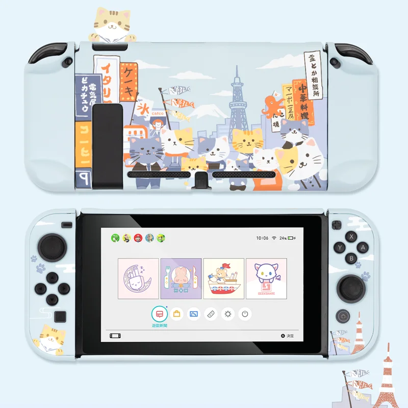 

Geekshare Nintendo Switch Osaka Cats Design Protective Case Cute Fairy League Hard Cover Back Girp Shell For Nintend Switch