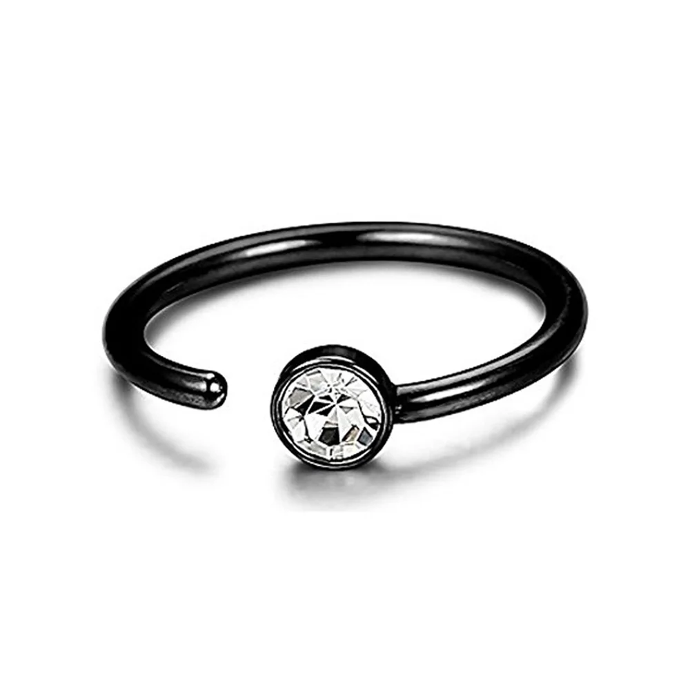 C образные носовые кольца из нержавеющей стали украшение с бриллиантами стразы