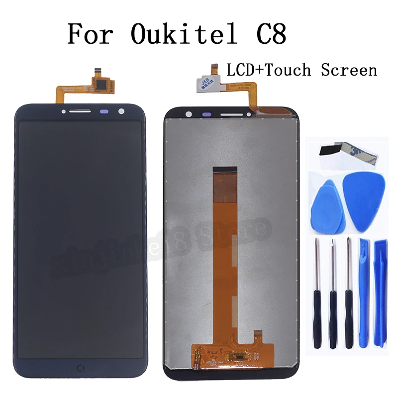 100% тест оригинальный для Oukitel C8 ЖК дисплей сенсорный экран дигитайзер аксессуары