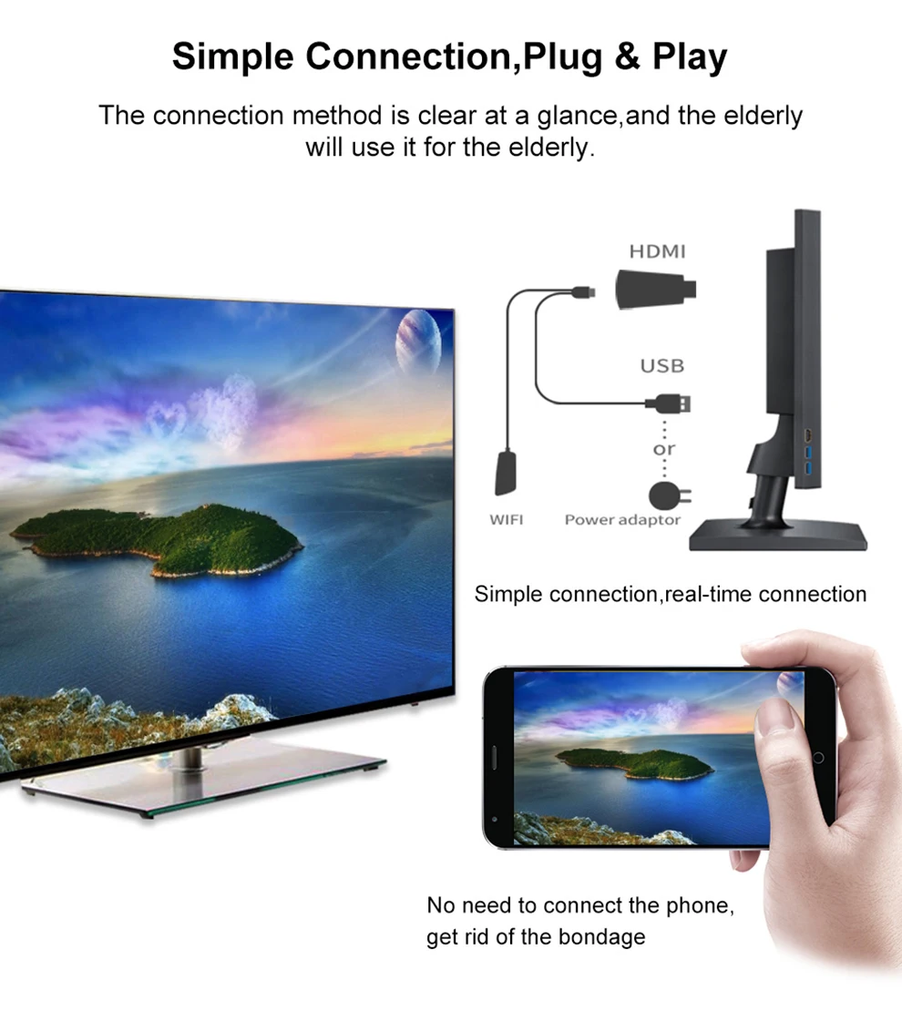 4K 3840*2160 ТВ палка Беспроводной музыкальные медиа HDMI miracast airplay youtube 2 4G/5 8G wifi tv ключ