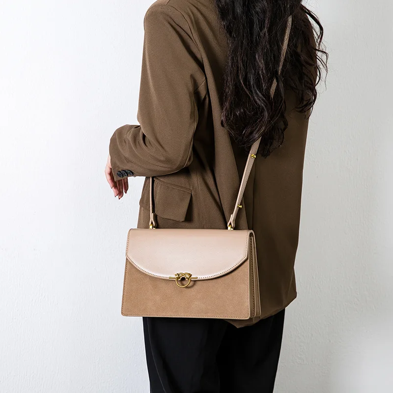 

BRIGGS New 2021 PU Leather Handbags Fashion Women Shoulder Bag Flap Bags High Quality Female Crossbody Purse Black Red Khaki