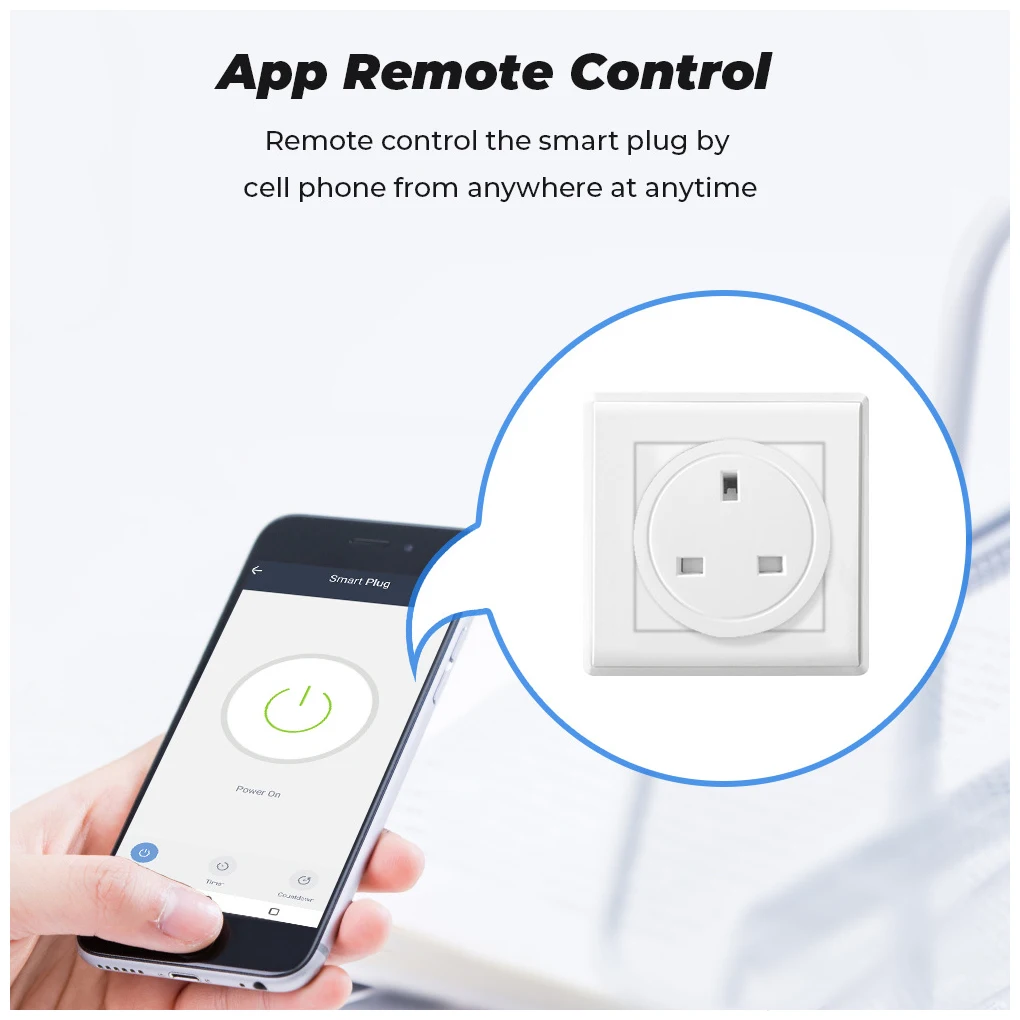 WiFi Smart Plug Bluetooth-compatible Wireless Remote Control Power Socket for Water Heater Air Conditioner UK 16A | Умный дом