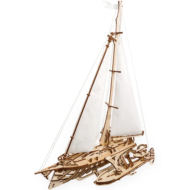 

Ugears UG sailing smoothly simulation ship model seahorse trimaran DIY creative adult toy gift