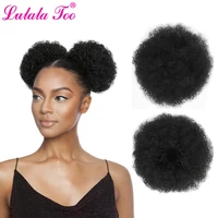 6inch short afro puff hair bun drawstring ponytail wig kinky curly synthetic clip in extensions chignon hairpiece can buy 2pcs