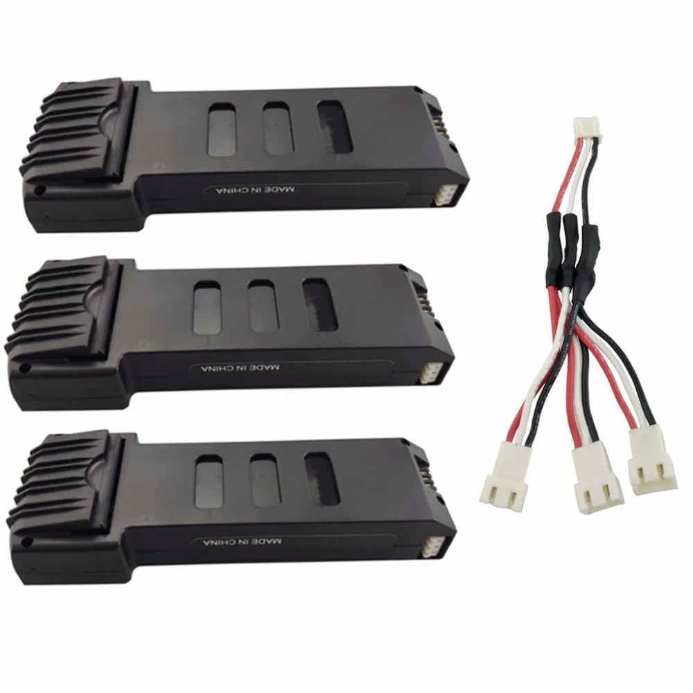 

7.4V 1200mAh Battery *3PCS With 1 To 3 Charging Conversion Line For E511 E511S Folding RC Quadcopter Spare Parts