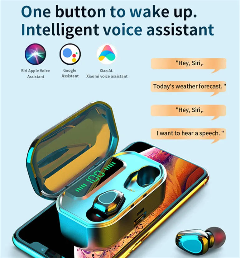 Onewan G20 TWS Bluetooth V5.0 наушники 9D стерео Спортивные Беспроводные с двойным микрофоном